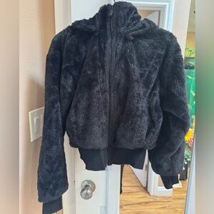 DKNY Sport Hooded Teddy Bomber Jacket